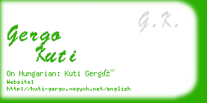 gergo kuti business card